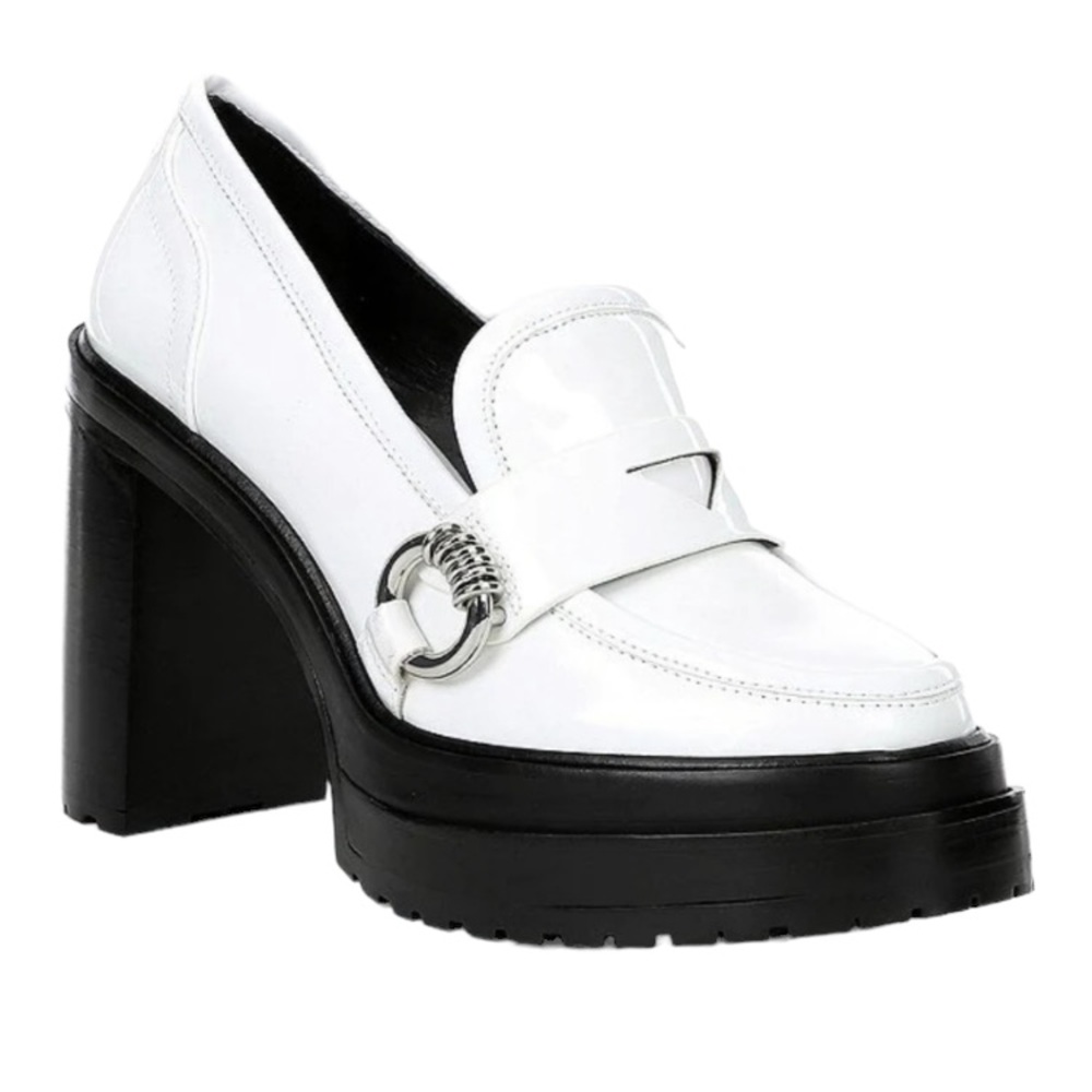 Gianni Bini Maxxwelle Ornament Detail Patent Platform Block Heel Loafers